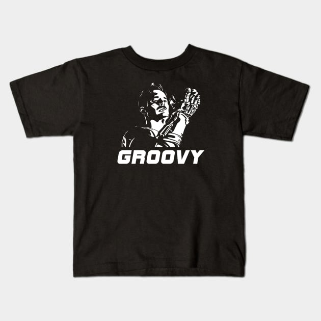 Army Of Darkness Groovy Ash Williams Bruce Campbell Kids T-Shirt by stayfrostybro